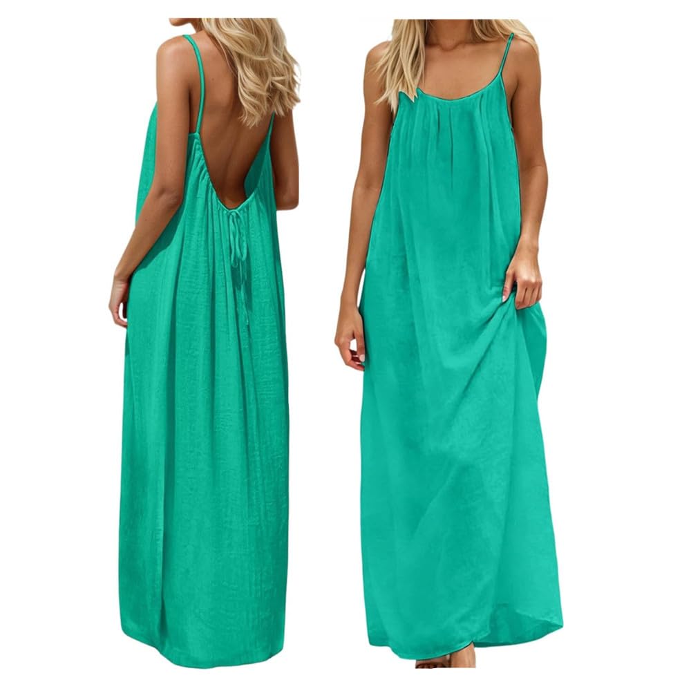 Backless Cami Dress Backless Dress House Dress for Women Sleeveless Long Cami Lounge Dress Backless for Indoor Summer Wear