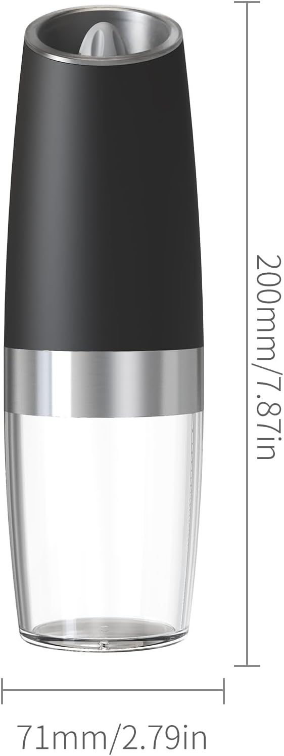 Electric Pepper and Salt Grinder, Seasoning Mill，Adjustable Coarseness, with LED Light,One Hand Automatic Operation, Stainless Steel