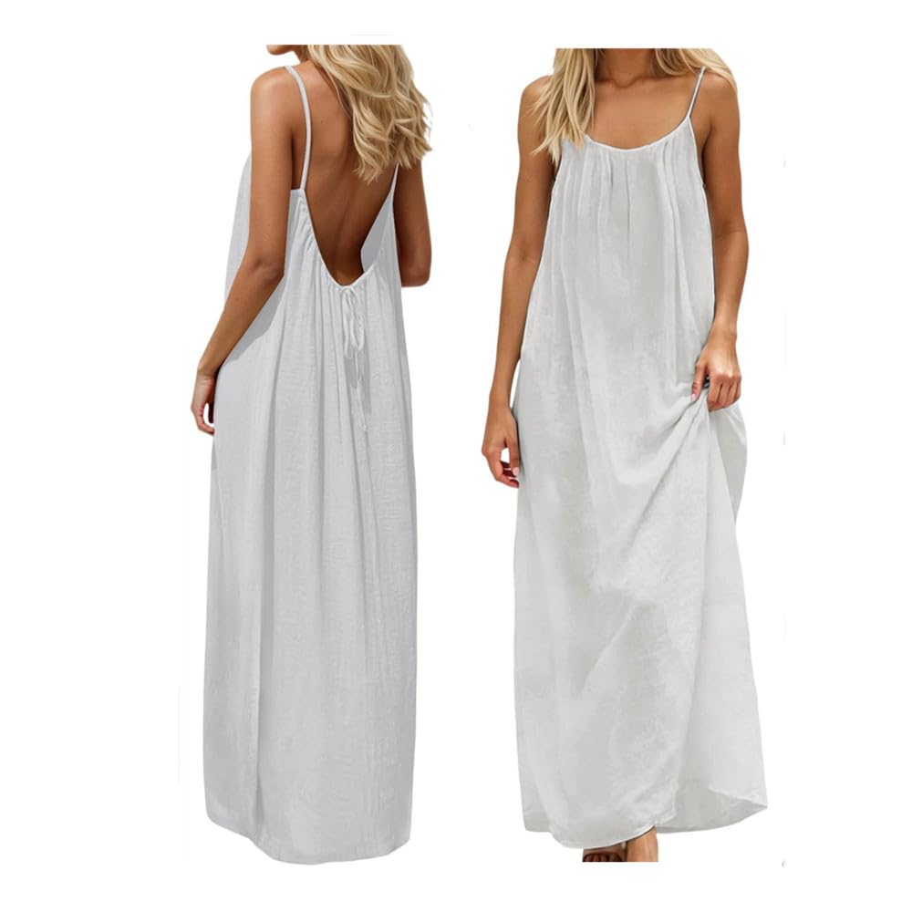 Backless Cami Dress Backless Dress House Dress for Women Sleeveless Long Cami Lounge Dress Backless for Indoor Summer Wear