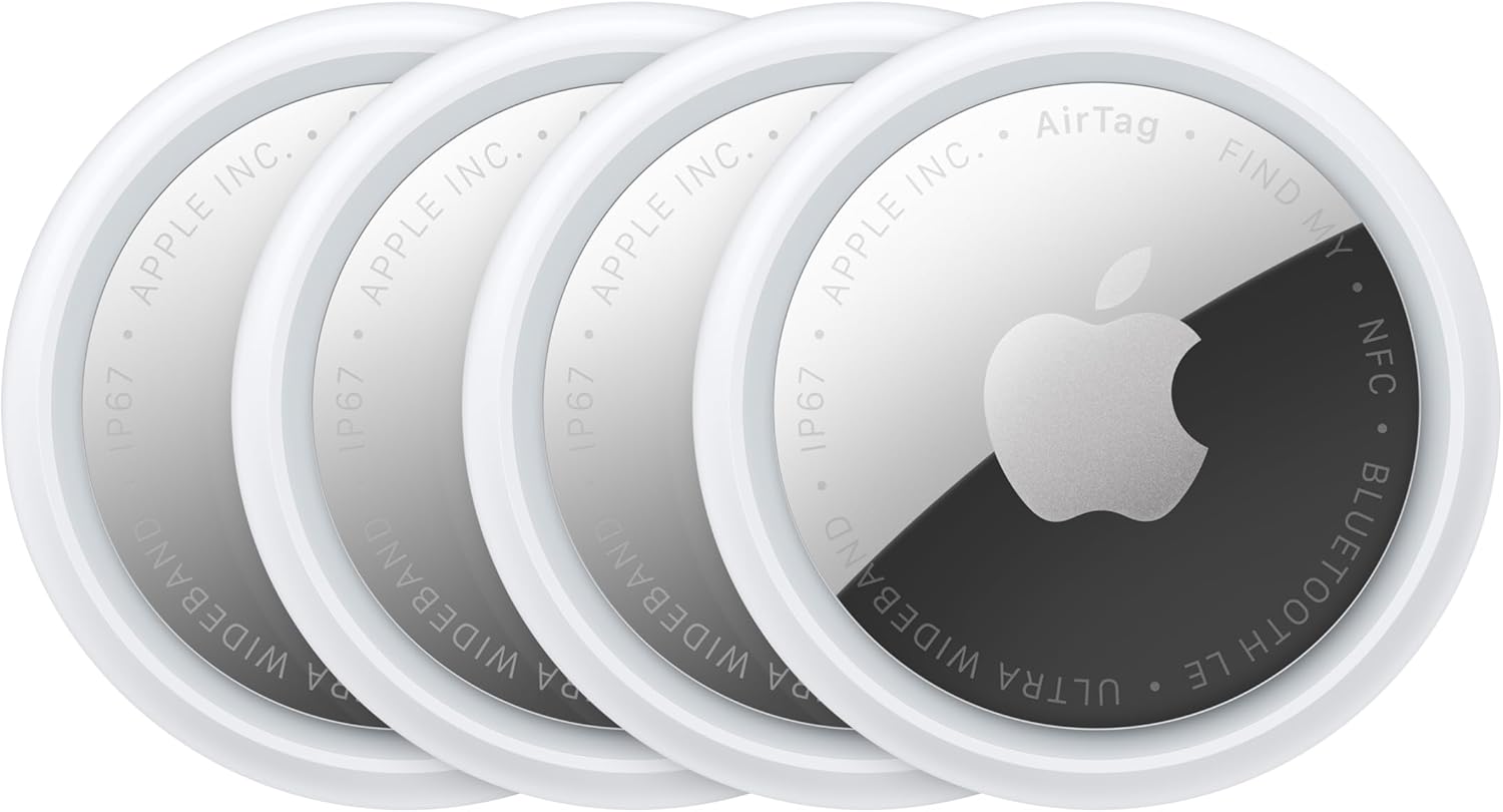 Apple AirTag (2nd Generation) - 4 Pack: Tracker for Keychain, Wallet, and More; Locator with Sound; Simple One-Tap Setup with iPhone or iPad; Key Finder with up to 1.5X Precision Finding Range*