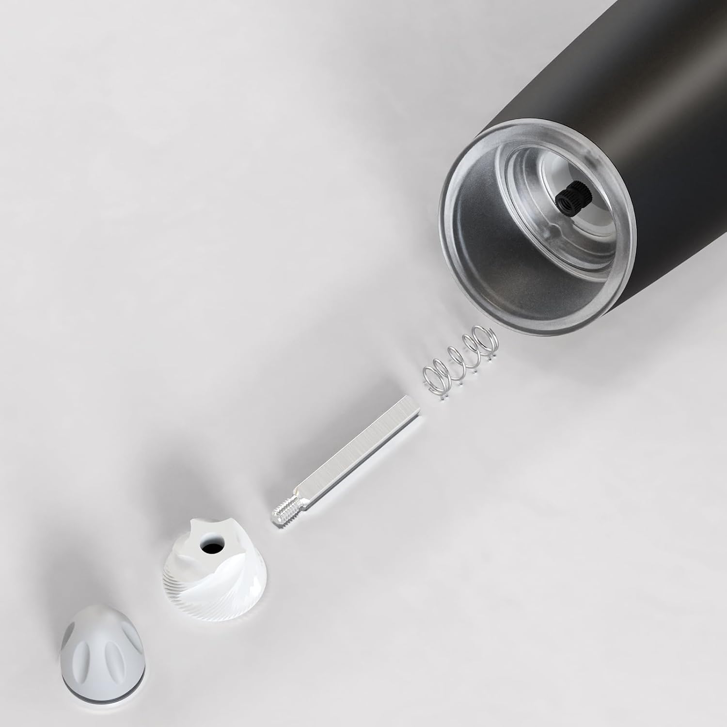 Electric Pepper and Salt Grinder, Seasoning Mill，Adjustable Coarseness, with LED Light,One Hand Automatic Operation, Stainless Steel