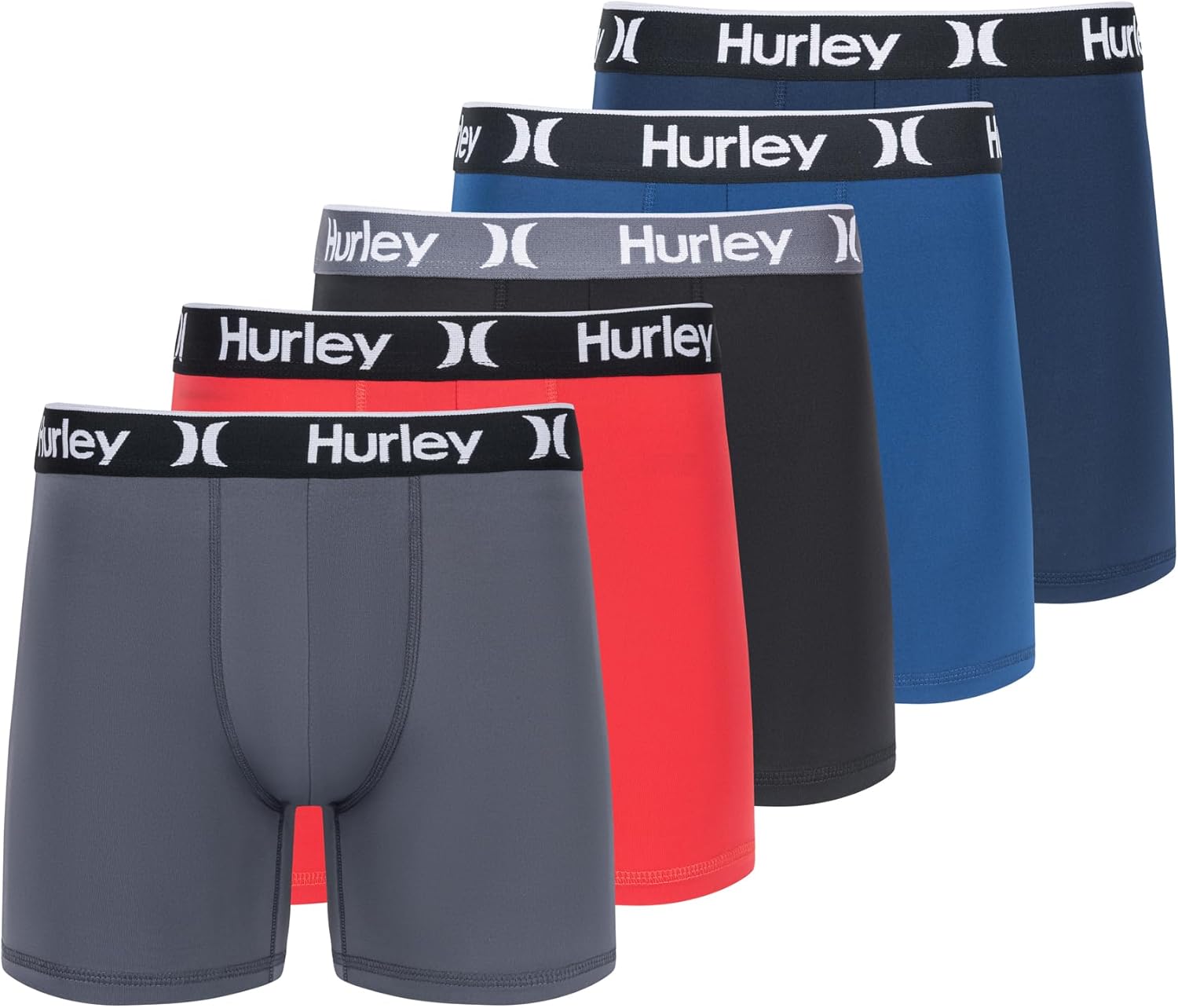 Hurley mens 5 Pack Stretch Boxer Briefs
