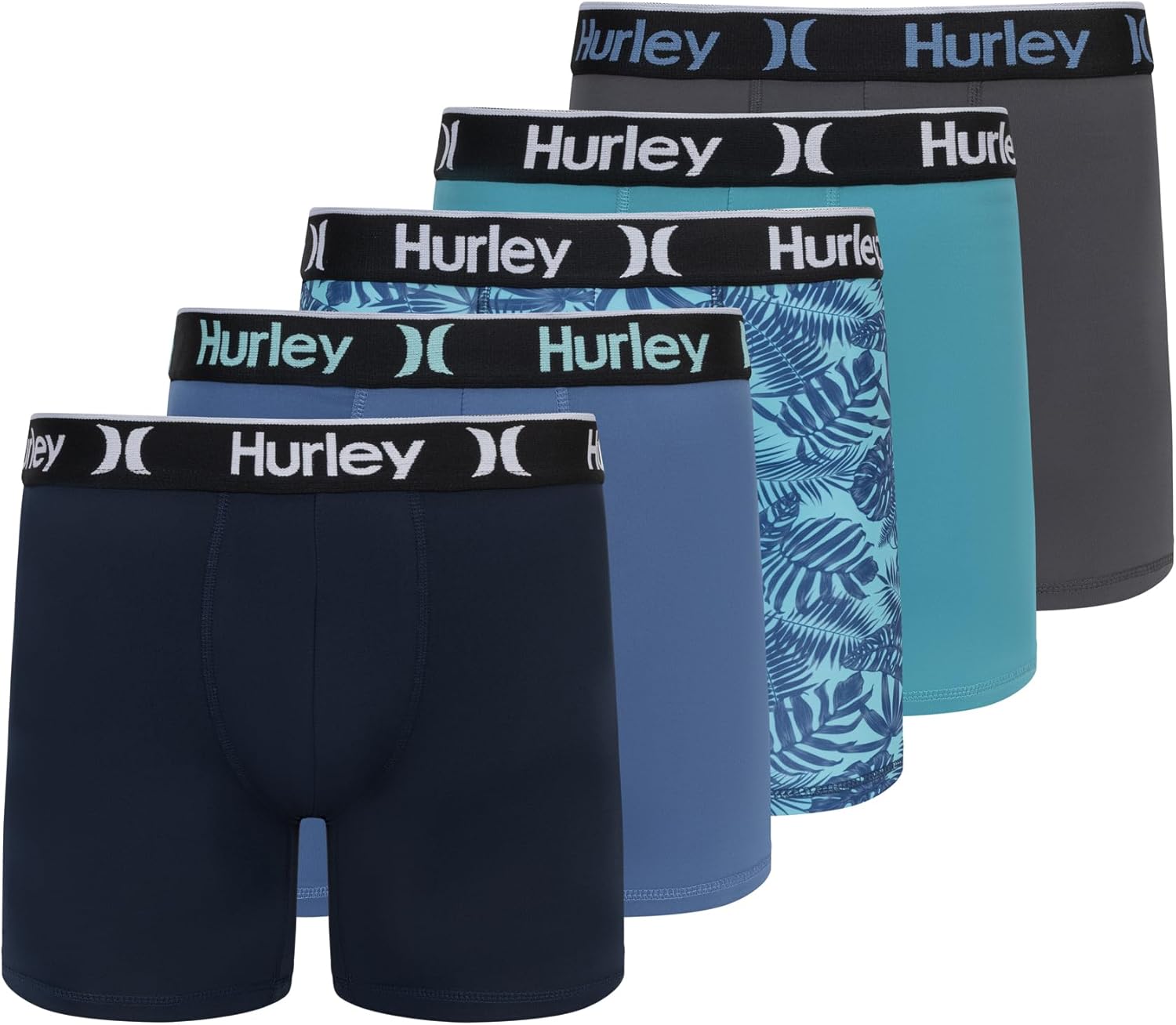 Hurley mens 5 Pack Stretch Boxer Briefs