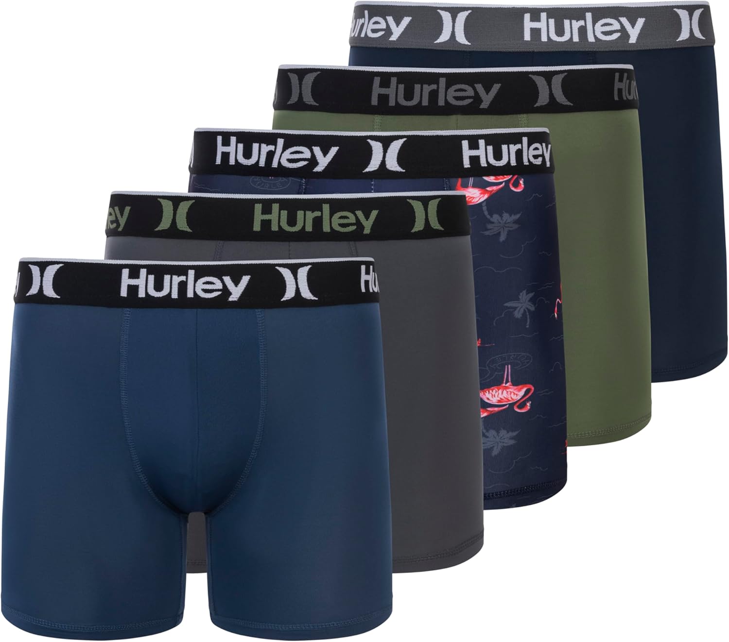 Hurley mens 5 Pack Stretch Boxer Briefs