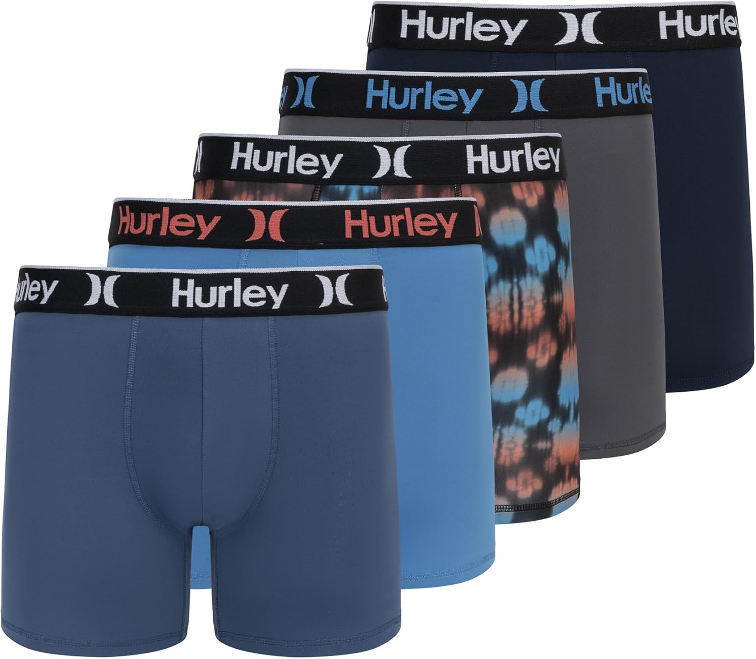 Hurley mens 5 Pack Stretch Boxer Briefs