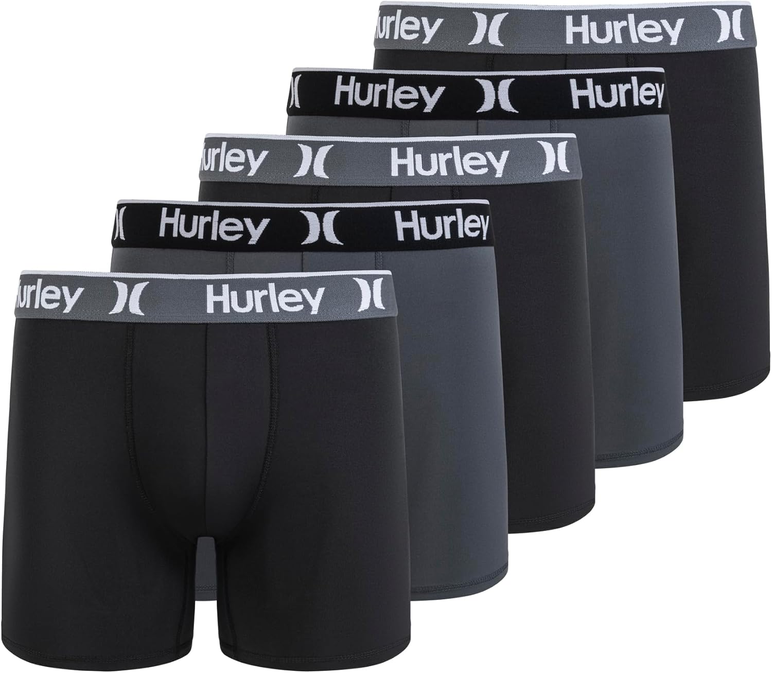 Hurley mens 5 Pack Stretch Boxer Briefs