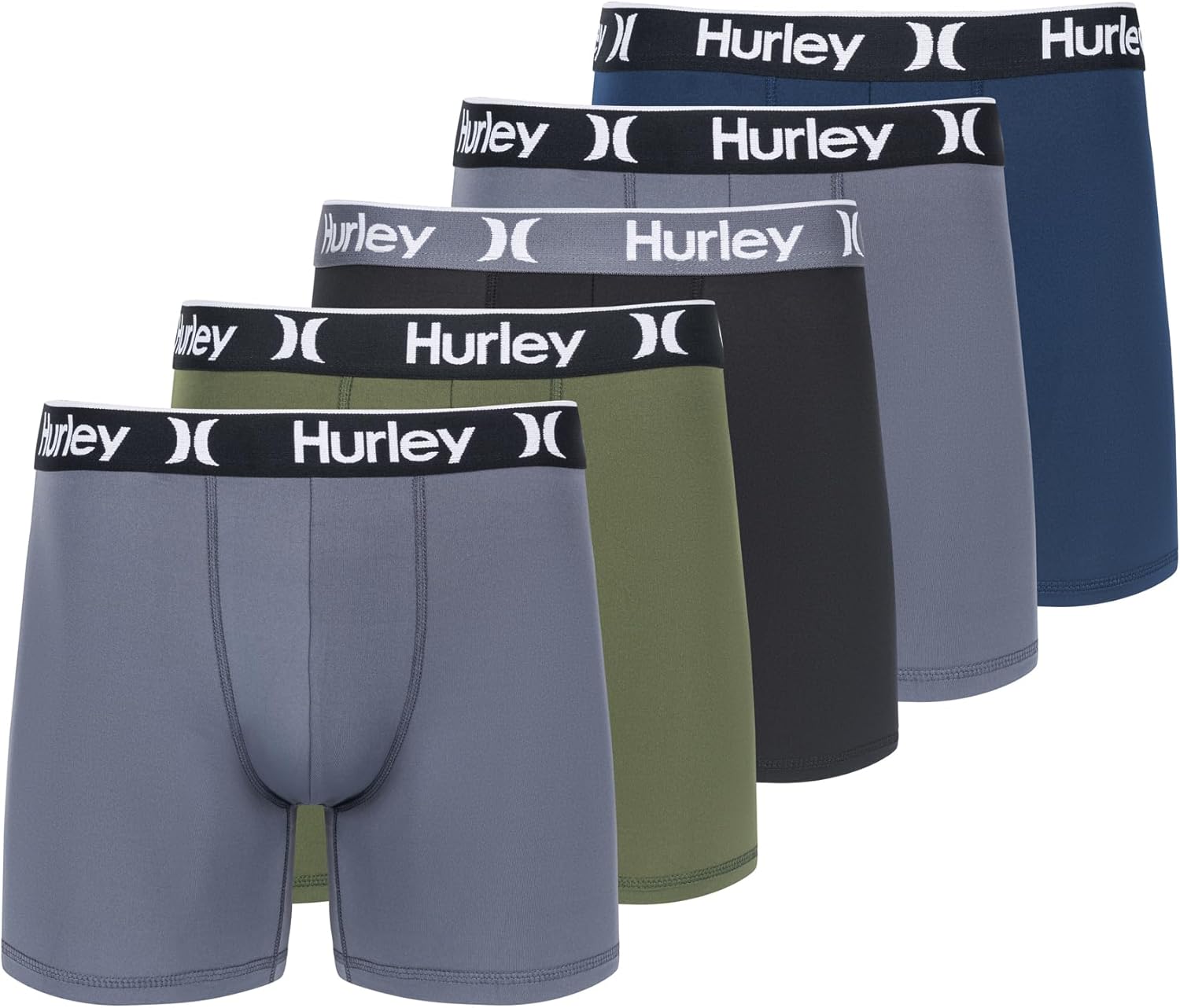 Hurley mens 5 Pack Stretch Boxer Briefs