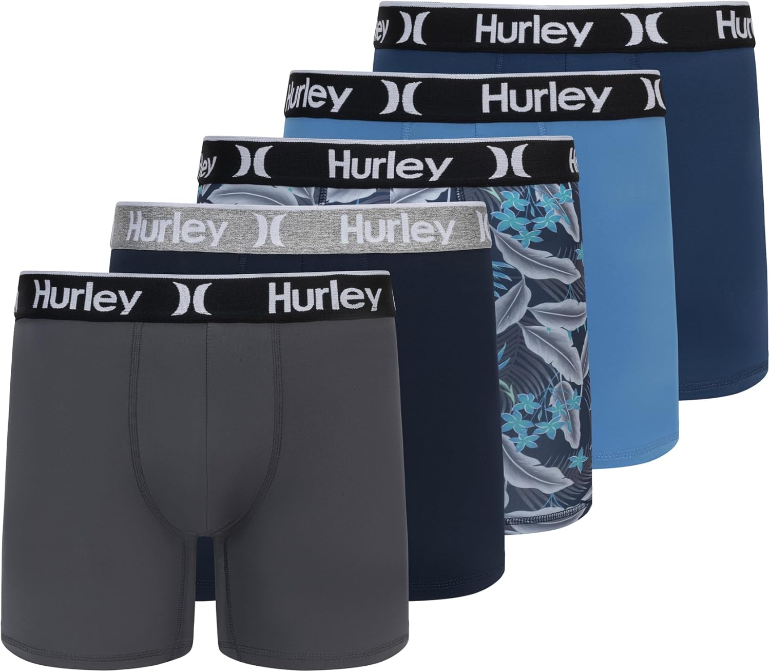 Hurley mens 5 Pack Stretch Boxer Briefs