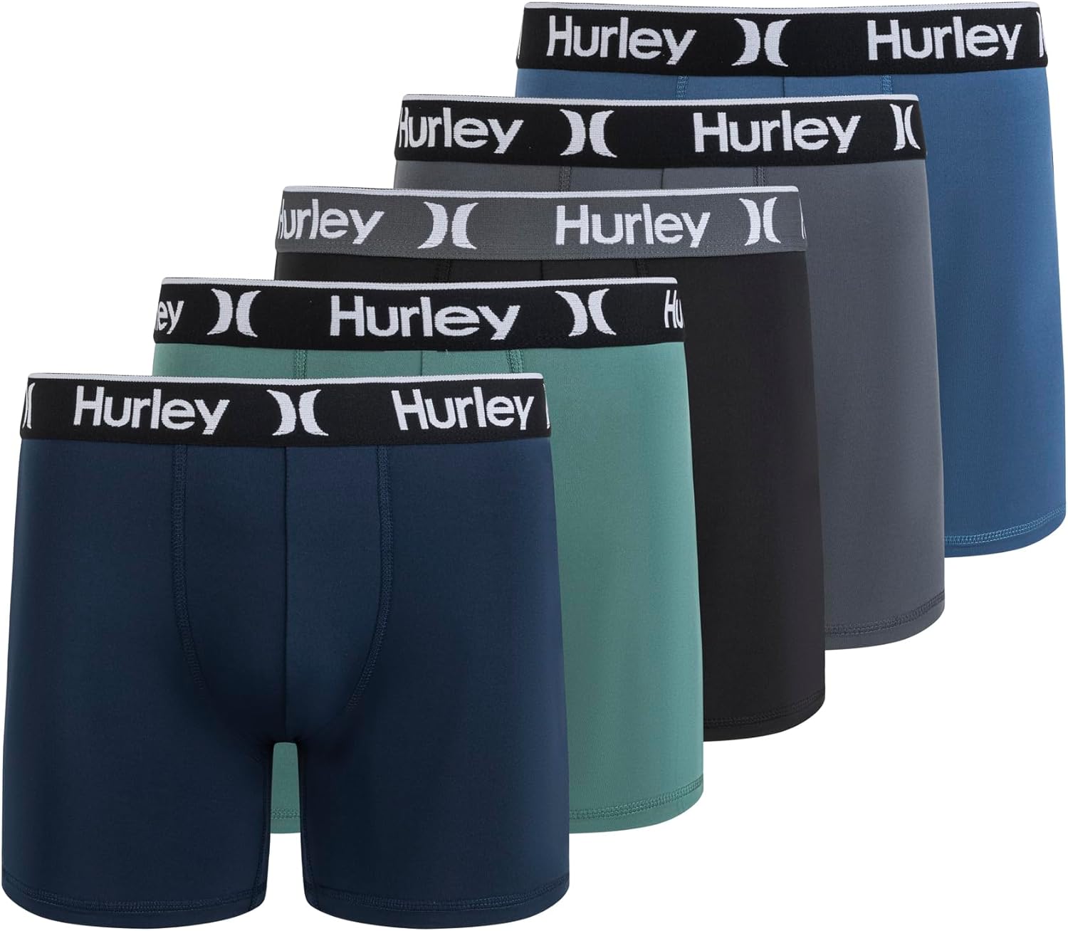 Hurley mens 5 Pack Stretch Boxer Briefs