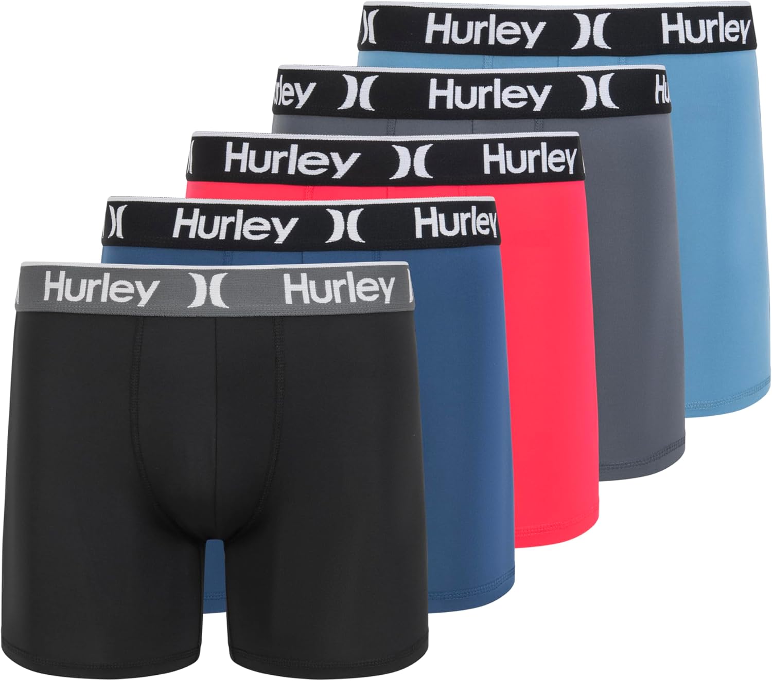 Hurley mens 5 Pack Stretch Boxer Briefs