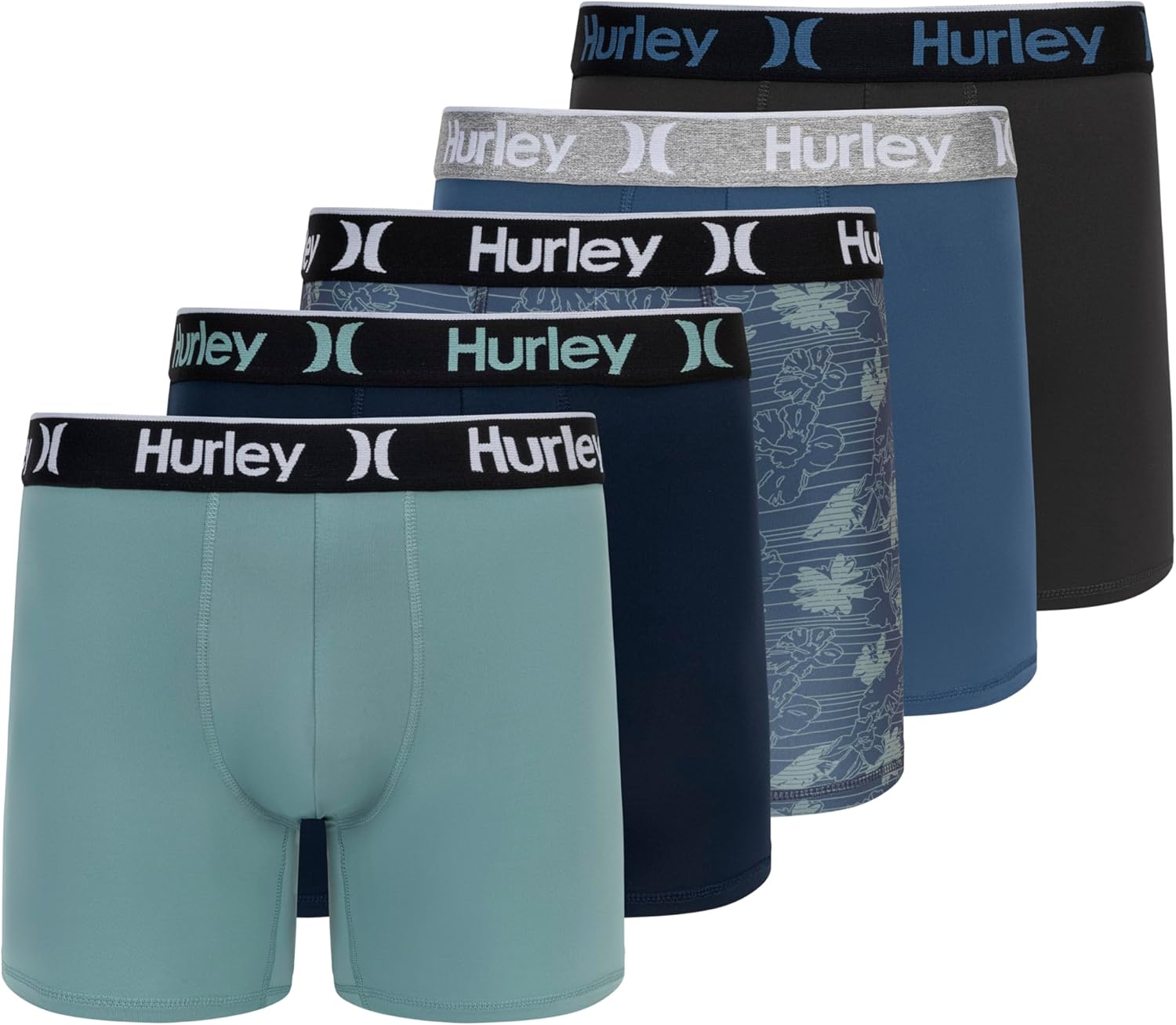 Hurley mens 5 Pack Stretch Boxer Briefs
