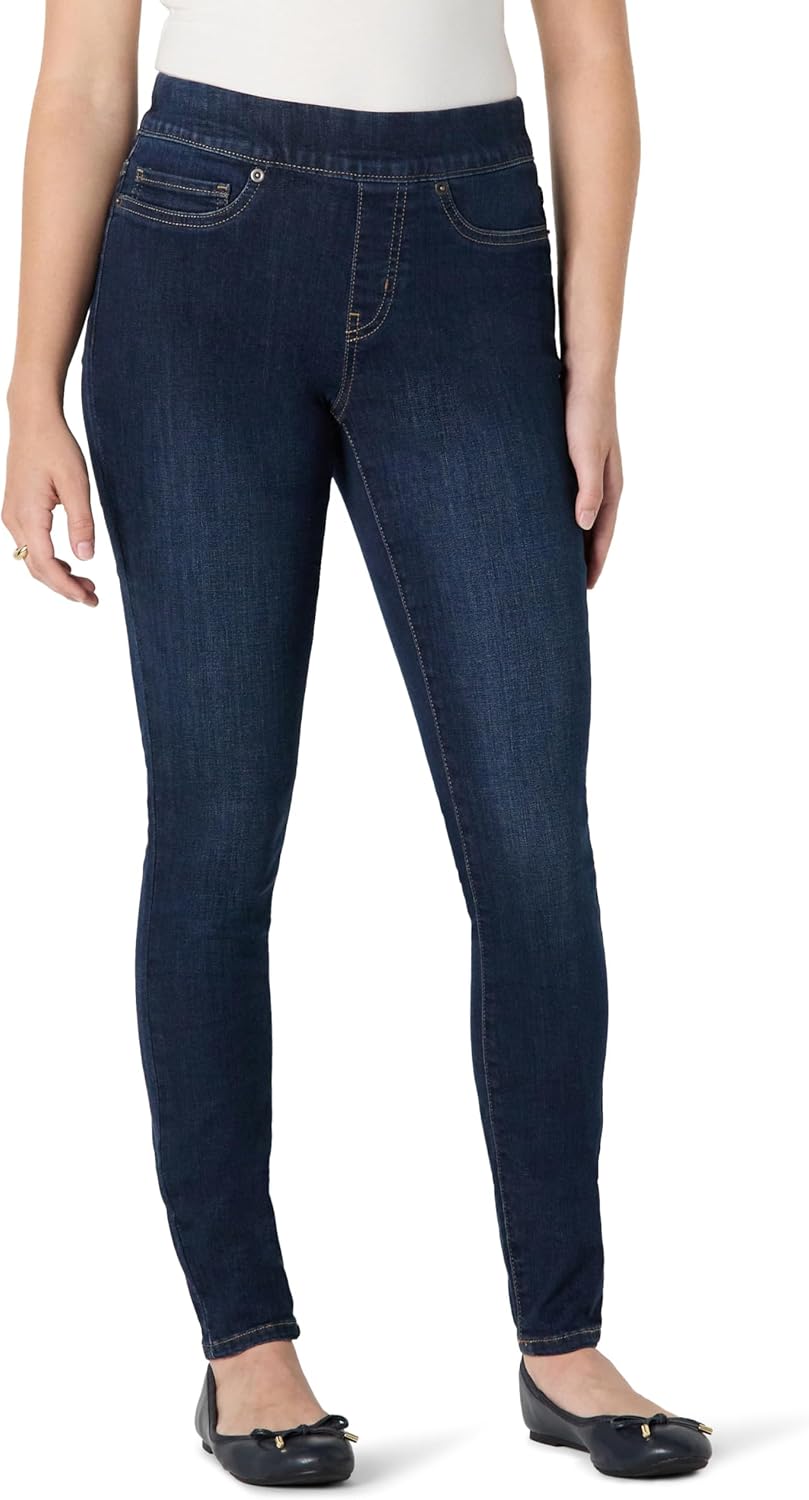 Amazon Essentials Womens Stretch Denim Mid-Rise Pull-On Travel-Friendly Flexible Jegging