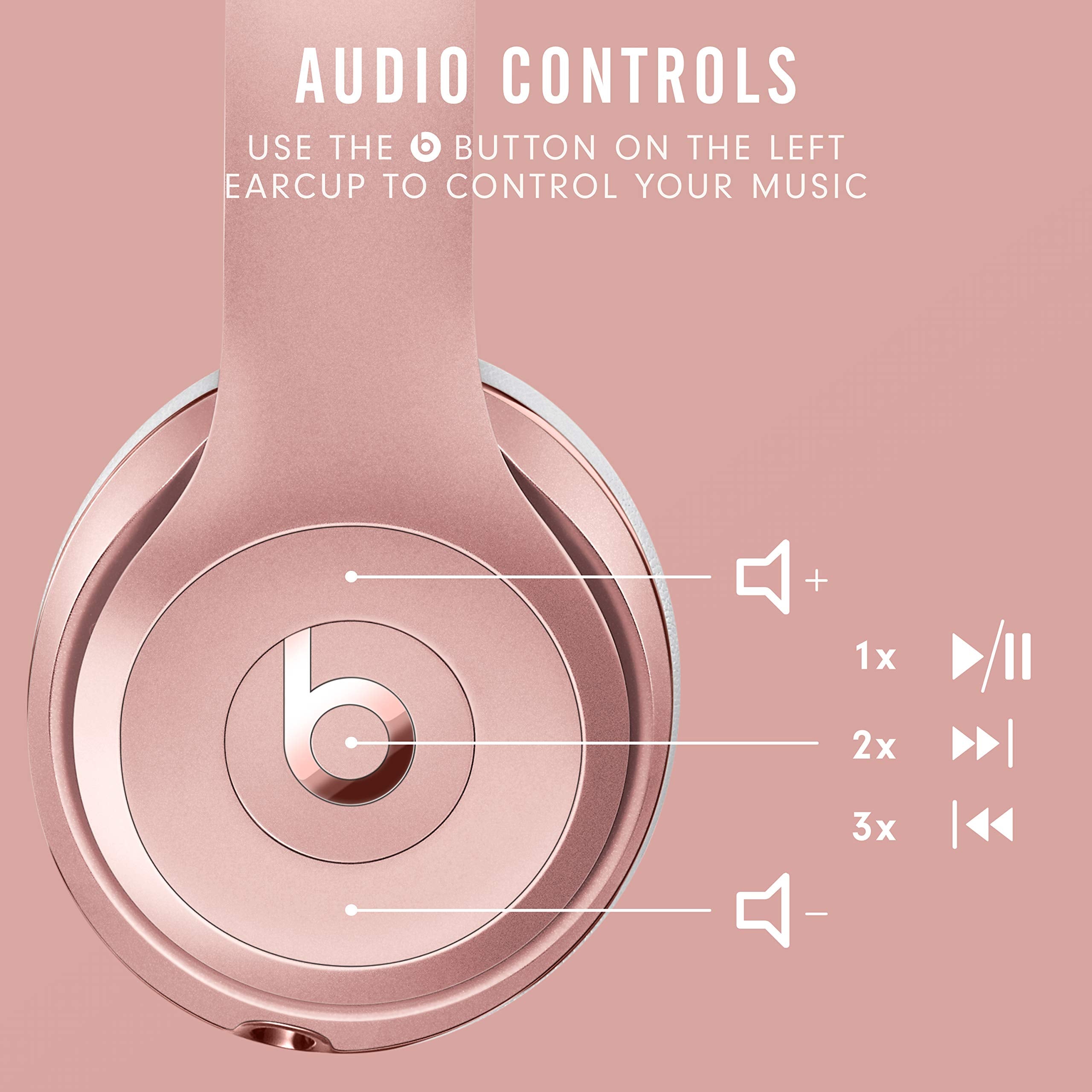 Beats Solo3 Wireless On-Ear Headphones - Apple W1 Headphone Chip, Class 1 Bluetooth, 40 Hours of Listening Time, Built-in Microphone - Red