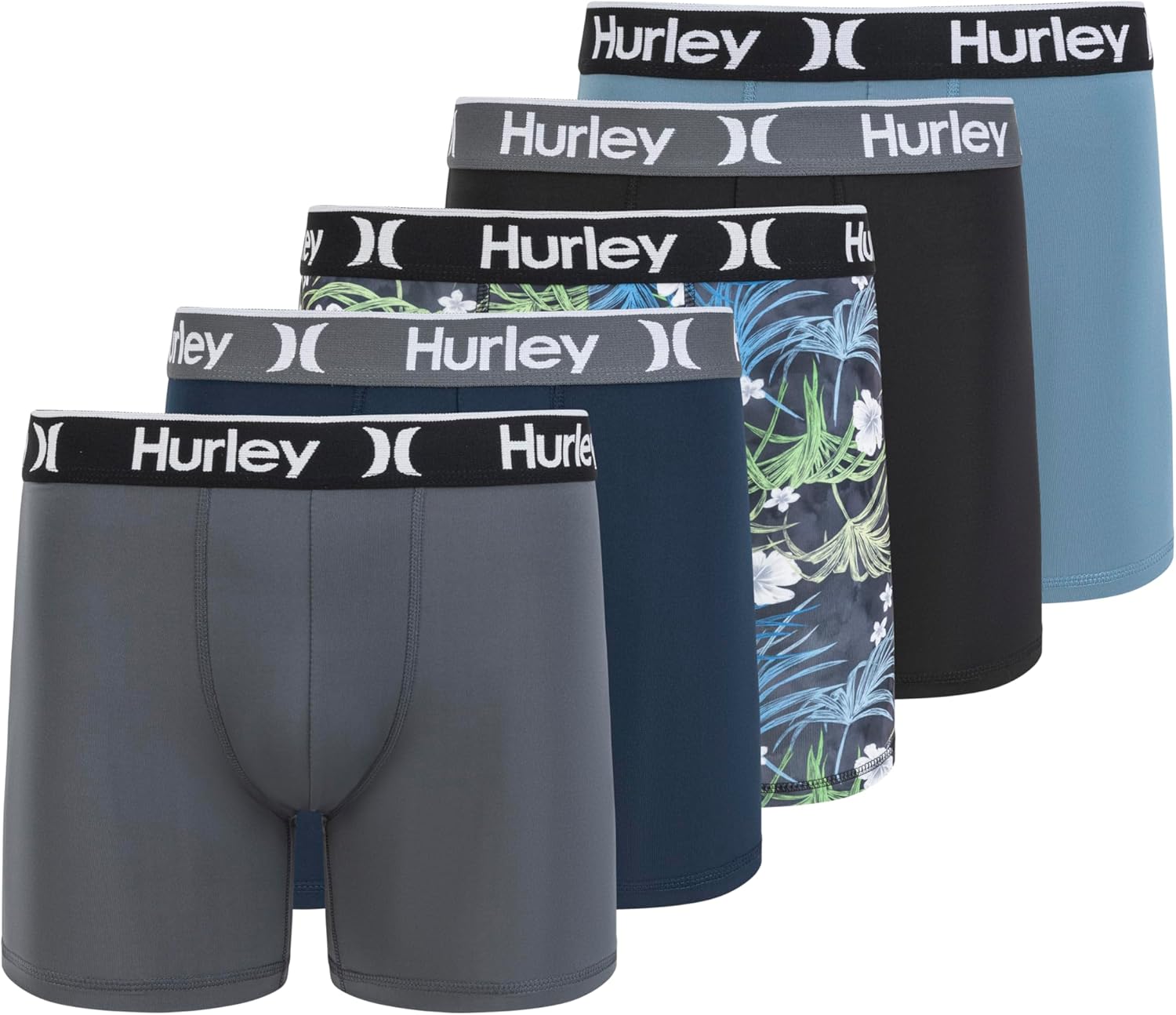 Hurley mens 5 Pack Stretch Boxer Briefs